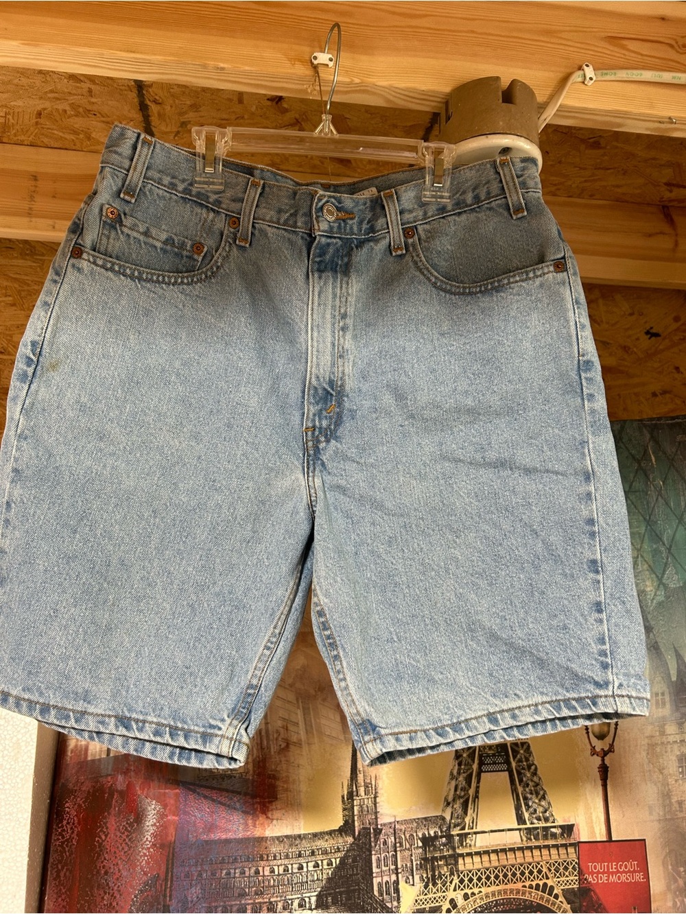 Vintage Levis 505 Shorts Mens W36 Regular Fit Denim Light Wash USA Y2K